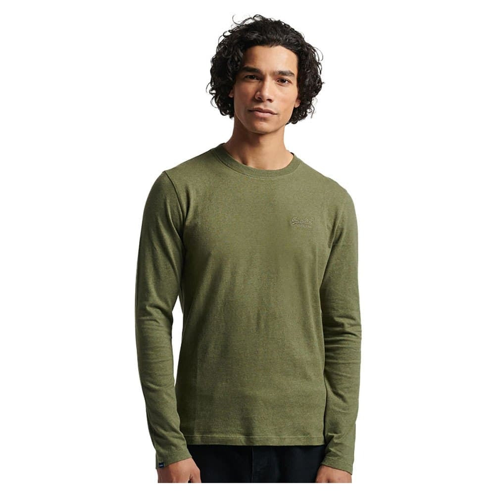 SUPERDRY T-shirt à manches longues avec logo vintage, vert olive - Taille S