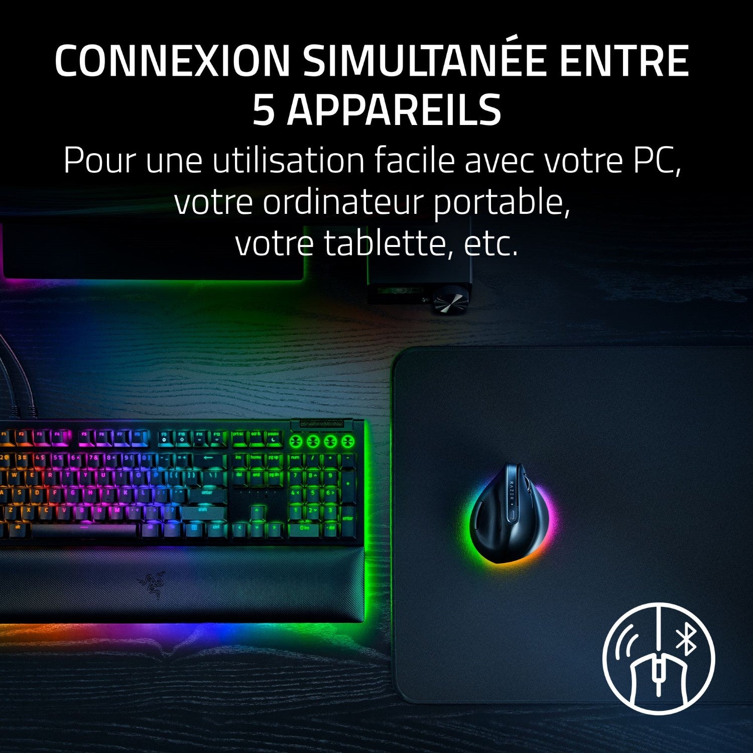 Razer Pro Click V2 Souris de jeu ergonomique verticale sans fil - pour droitier, 30000 DPI, 6 boutons - Noir