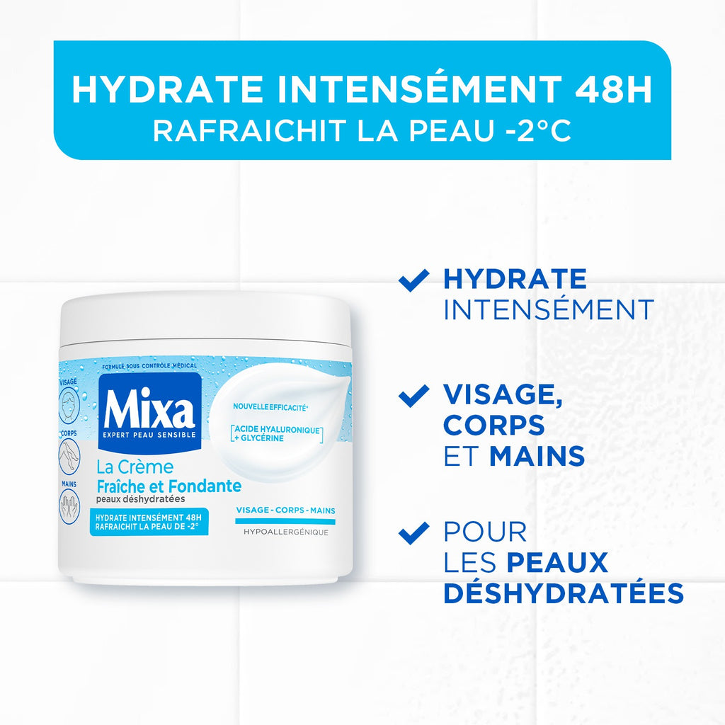 MIXA La Crème Fraîche et Fondante à l'Acide Hyaluronique Pur 150ml