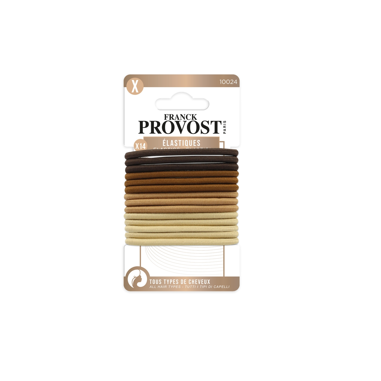 FRANCK PROVOST Élastiques à Cheveux Couleurs - Lot de 14 pièces