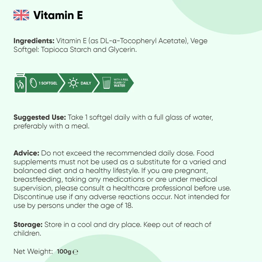 WeightWorld Vitamine E 400 UI 180 gélules molles