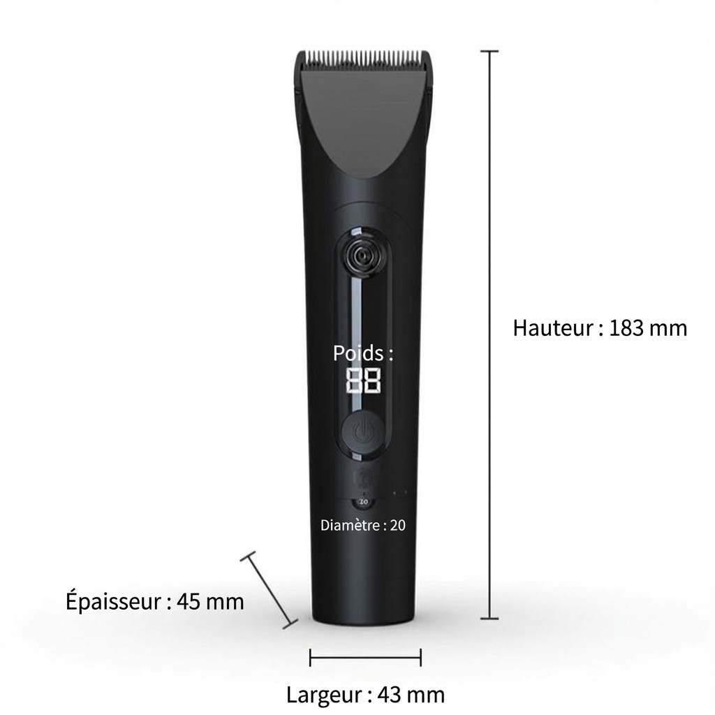 Ochama Tondeuse à cheveux électrique et pour animaux, lavable, sans fil, silencieuse, pour adultes et enfants, avec sabots de guidage et longue autonomie.