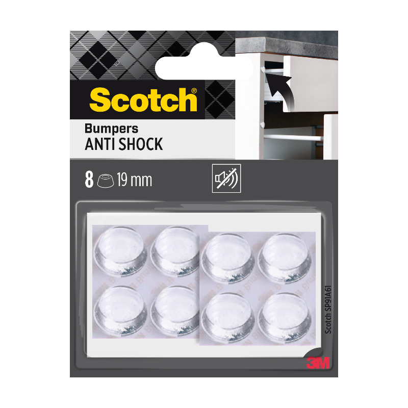 Scotch® Amortisseurs ronds adhésifs translucides - Ø 19 mm