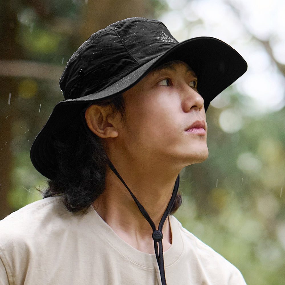 PELLIOT Chapeau de pêcheur d'extérieur Noir Unisexe Camping Voyage Imperméable Durable