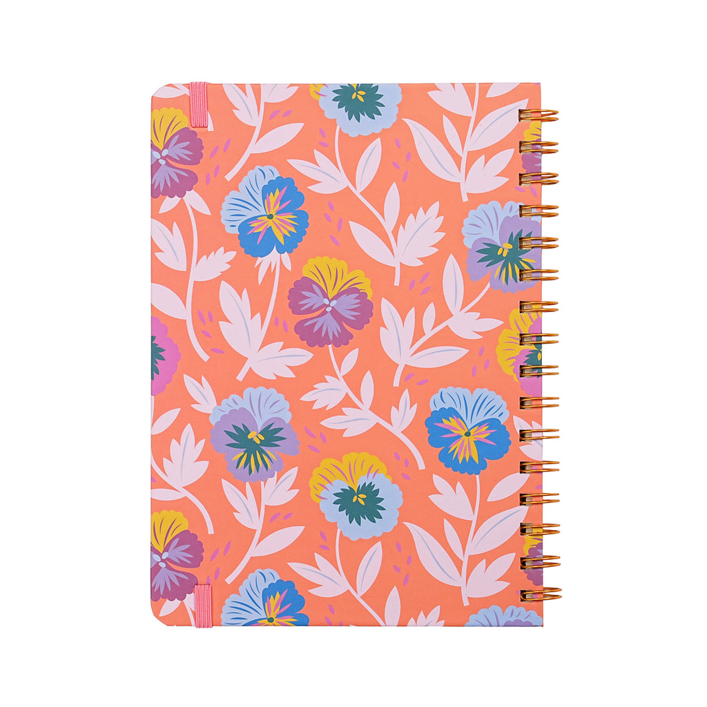 Jubiluu Carnet à spirale A5 à couverture rigide, ligné - 96 feuilles (papier offset 100 g/m²) - avec bande élastique - Carnet règlé crème classique pour écrire, école