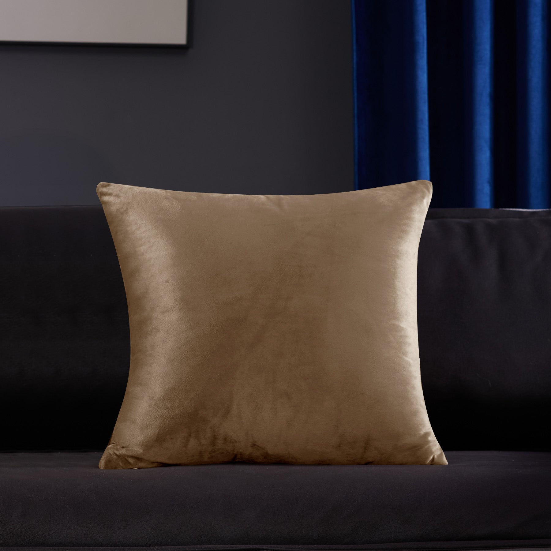 Deconovo Housse de coussin en tissu velours néerlandais - marron - 45 x 45 cm - 1 pièce