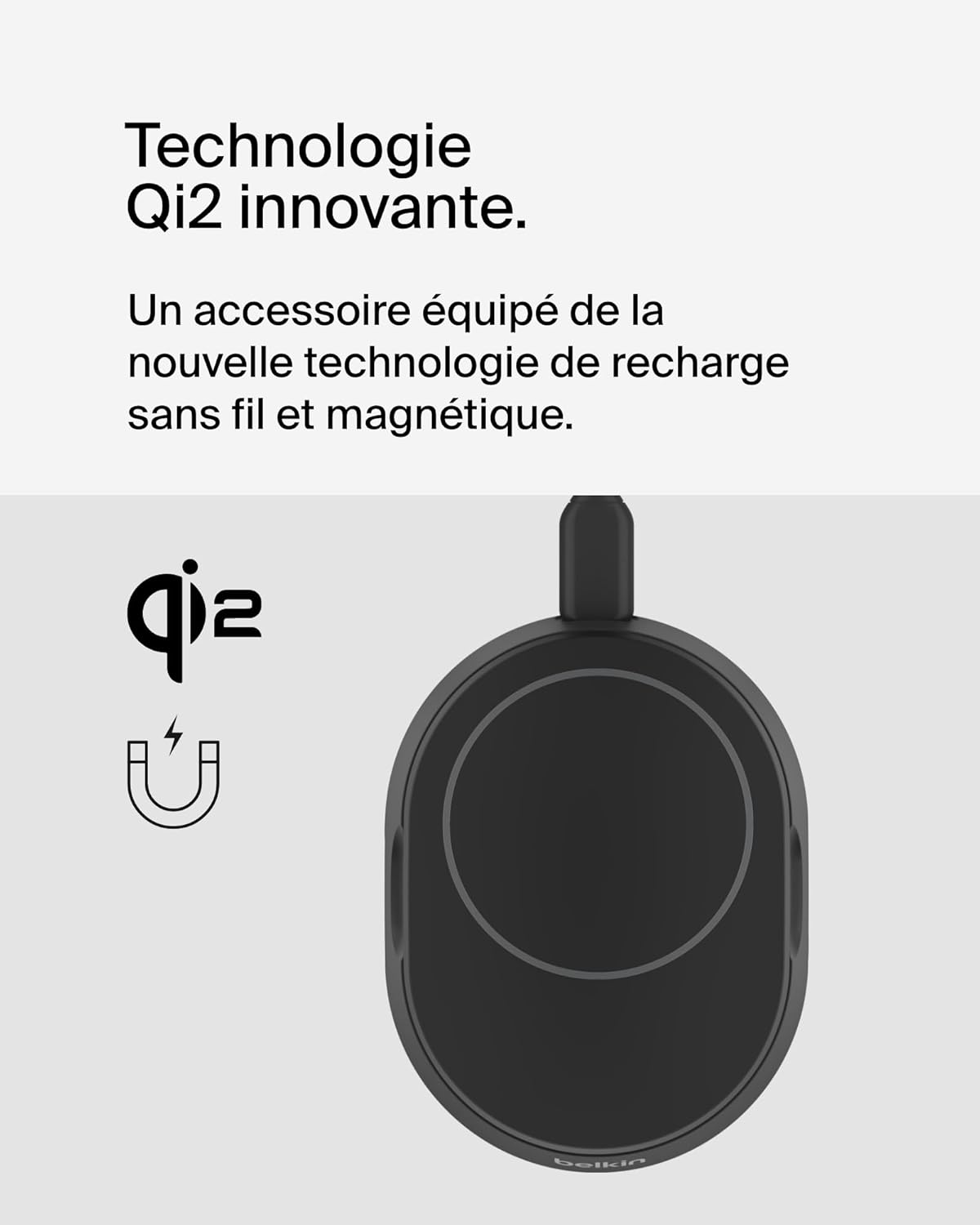 Belkin BoostCharge Pro Chargeur Sans Fil Magnétique et Pliable, Chargeur Magnétique Qi2 15W, Chargeur à Induction Compatible MagSafe pour iPhone 16/15/14, AirPods, Adaptateur Secteur 20W Inclus - Noir