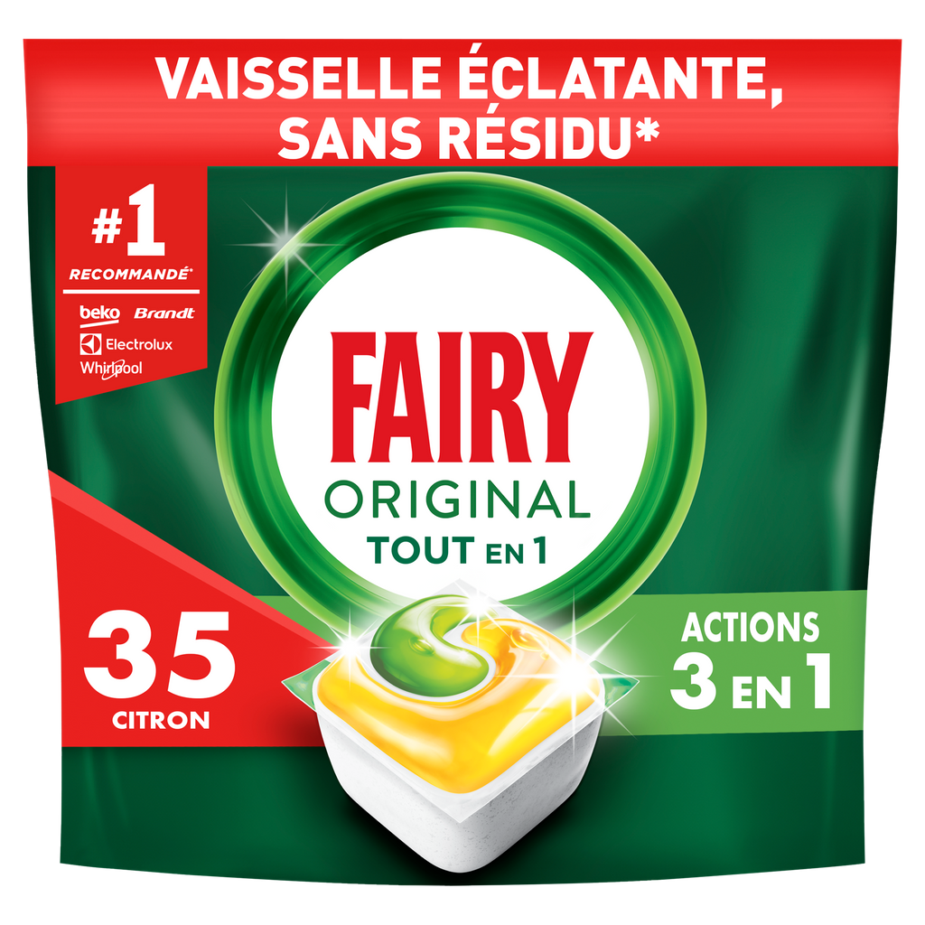 FAIRY Original tablettes lave-vaisselle tout-en-1 parfum citron X35