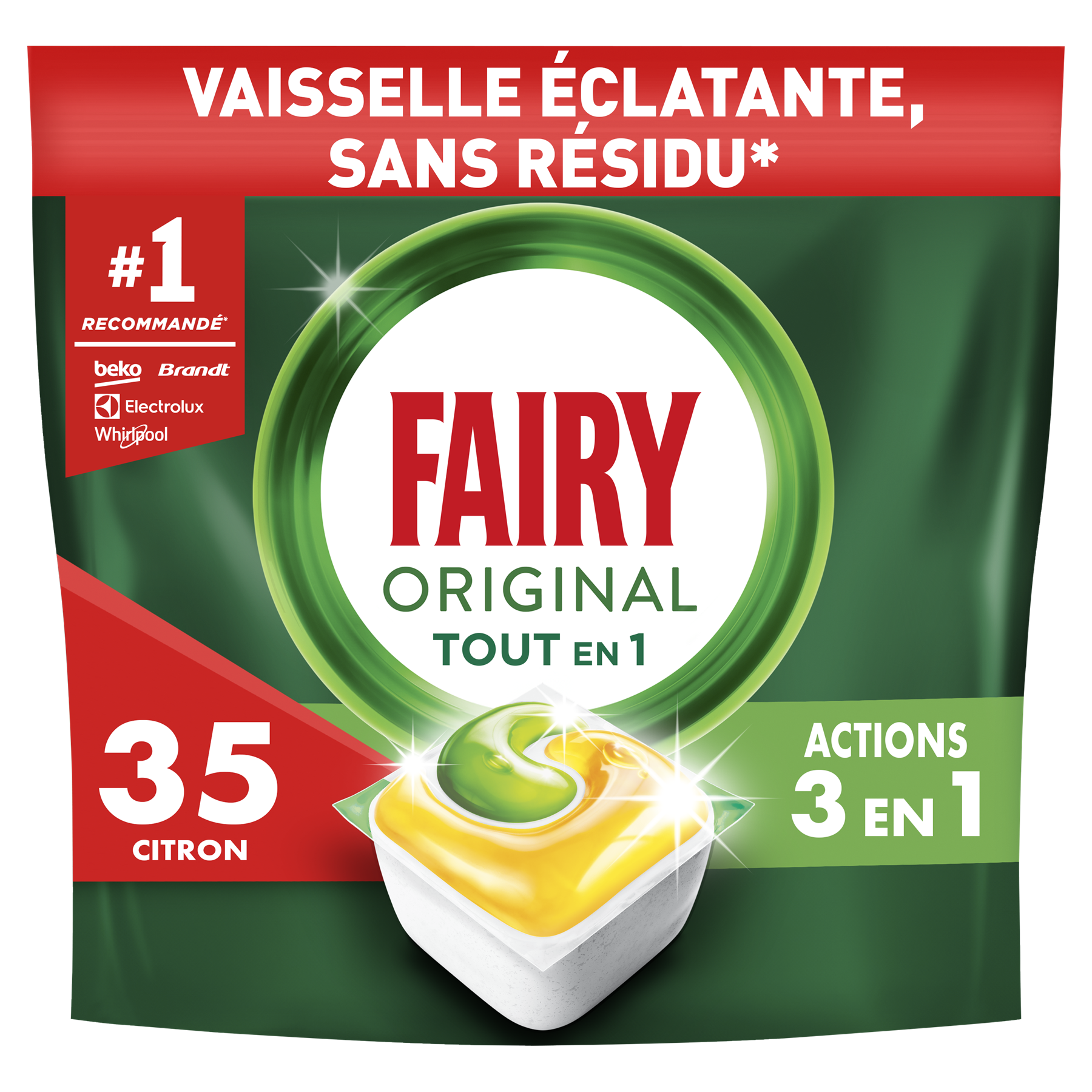 FAIRY Original tablettes lave-vaisselle tout-en-1 parfum citron X35