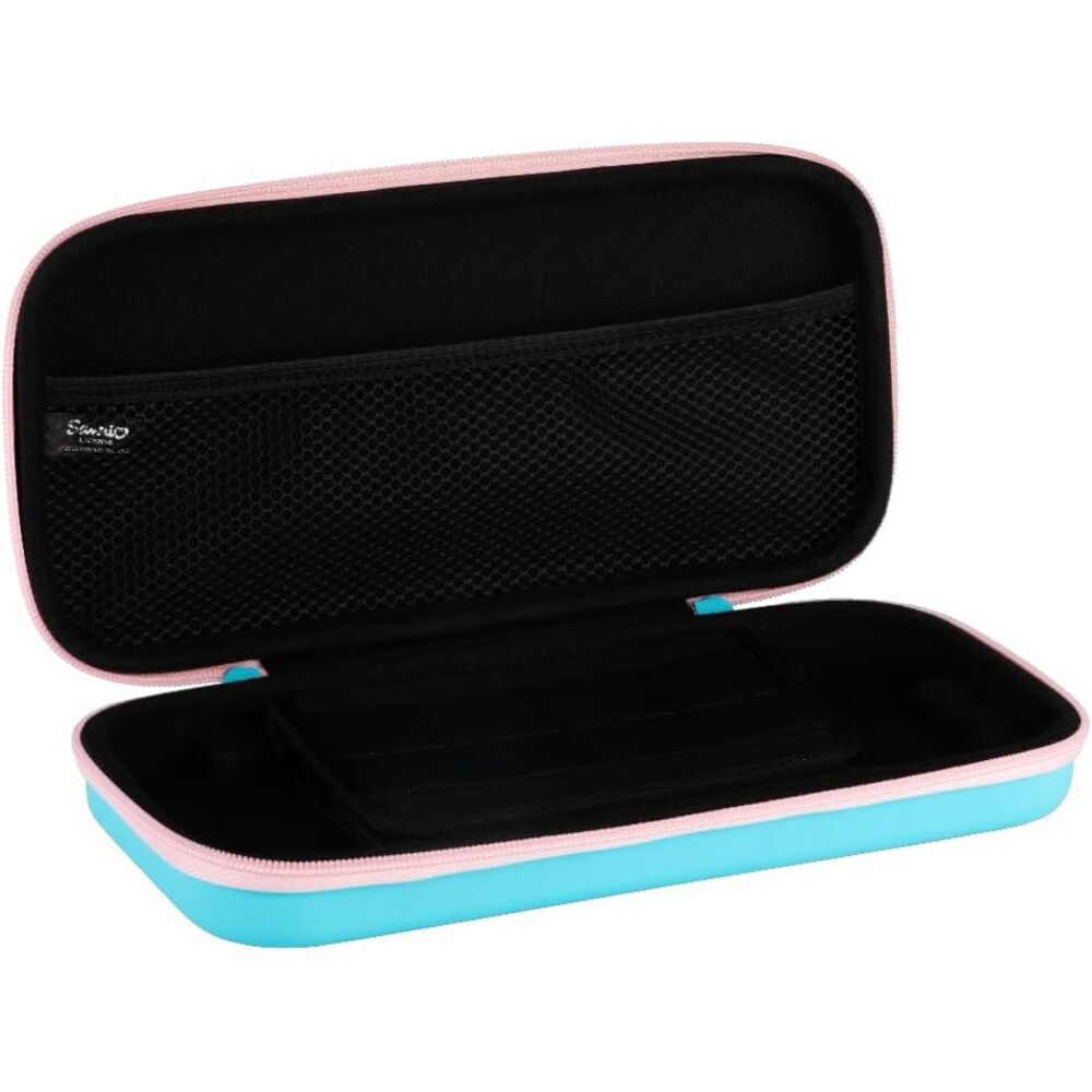 Konix Hello Kitty Housse de protection et transport console Nintendo Switch 2 - Filet rangement accessoires - 8 compartiments jeux - Motif thé - Bleu