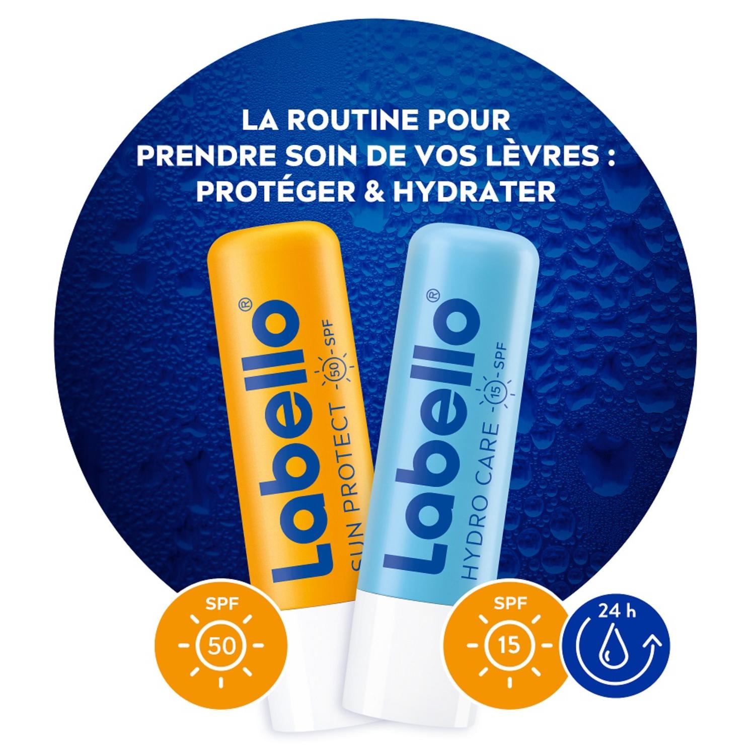 Labello Lèvres Stick Baume à Lèvres Summer Pack Duo Sun FPS50 + Hydro Care FPS15