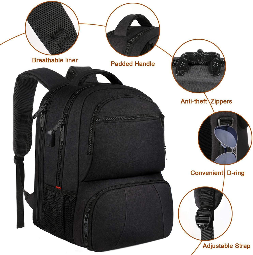 Sac à dos isotherme repas 17 pouces 40 L avec port de charge USB Compartiment ordinateur portable résistant à l'eau