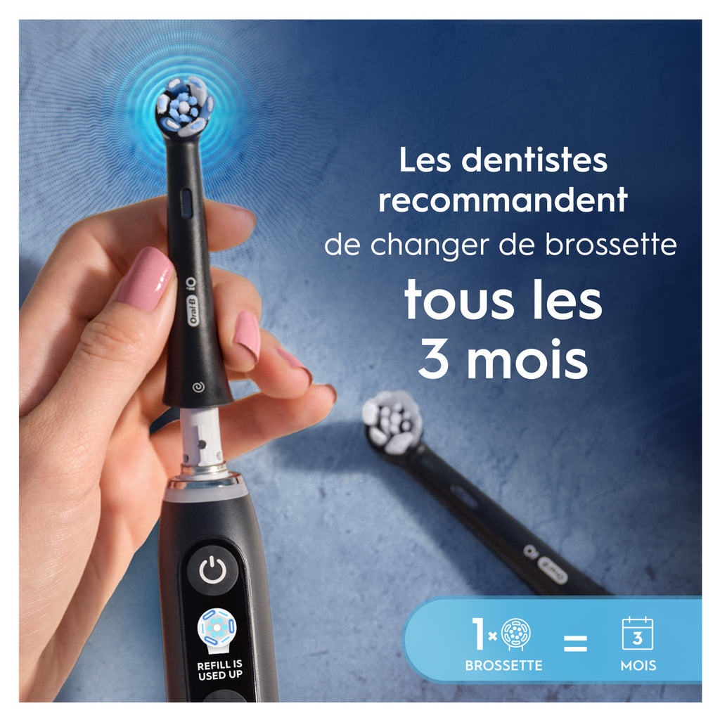 Oral-B iO Ultimate Clean Noir - Brossettes de Rechange Originales pour Brosse à Dents Électrique - Nettoyage Profond - Pack de 6