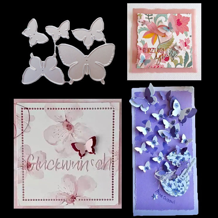 Creative pour papillon dies de découpe en métal gabarit scrapbooking outil de gaufrage cartes en papier album décoration, cinq papillons
