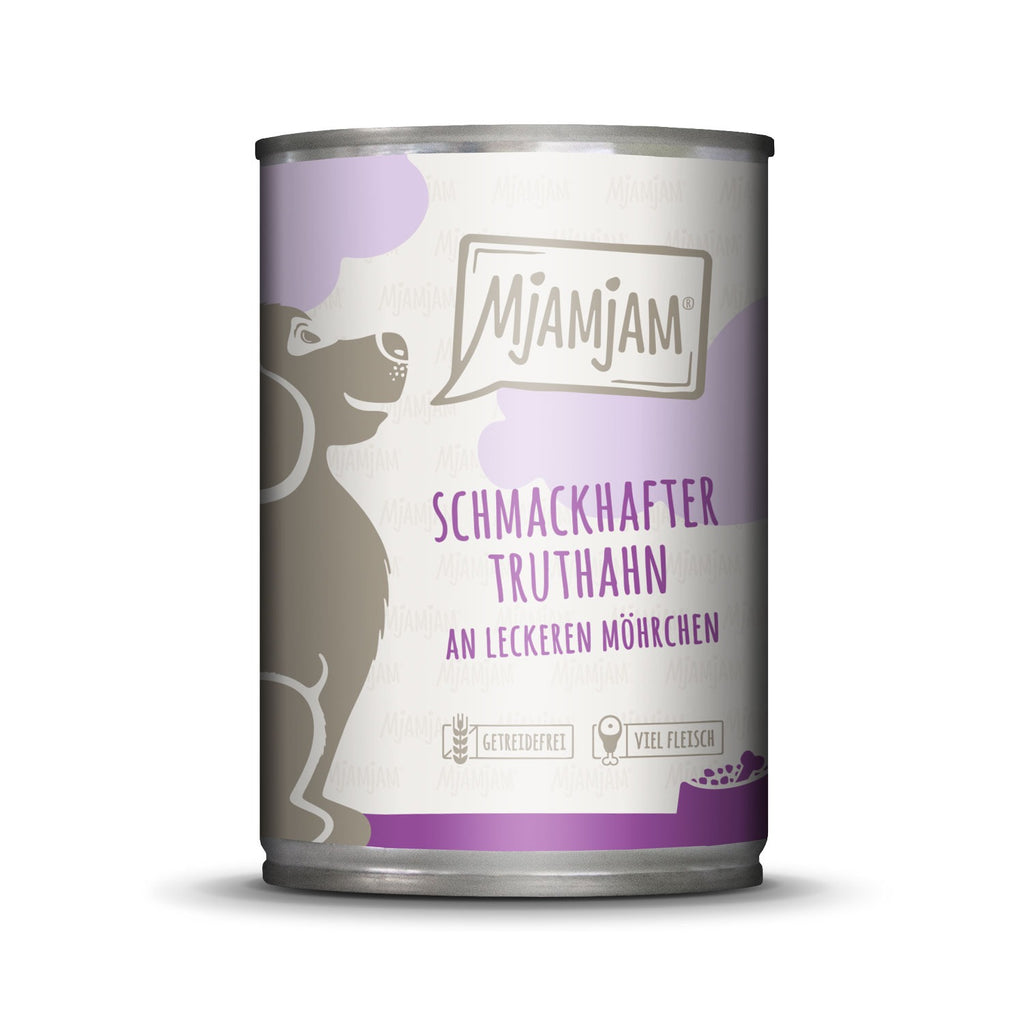 [Peut être servi frais pour l'été] MjAMJAM Nourriture humide pour chien dinde carotte 400 g