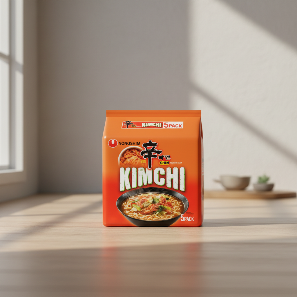 Nongshim Shin Ramyun Nouilles instantanées saveur kimchi 120 g x 5 paquets