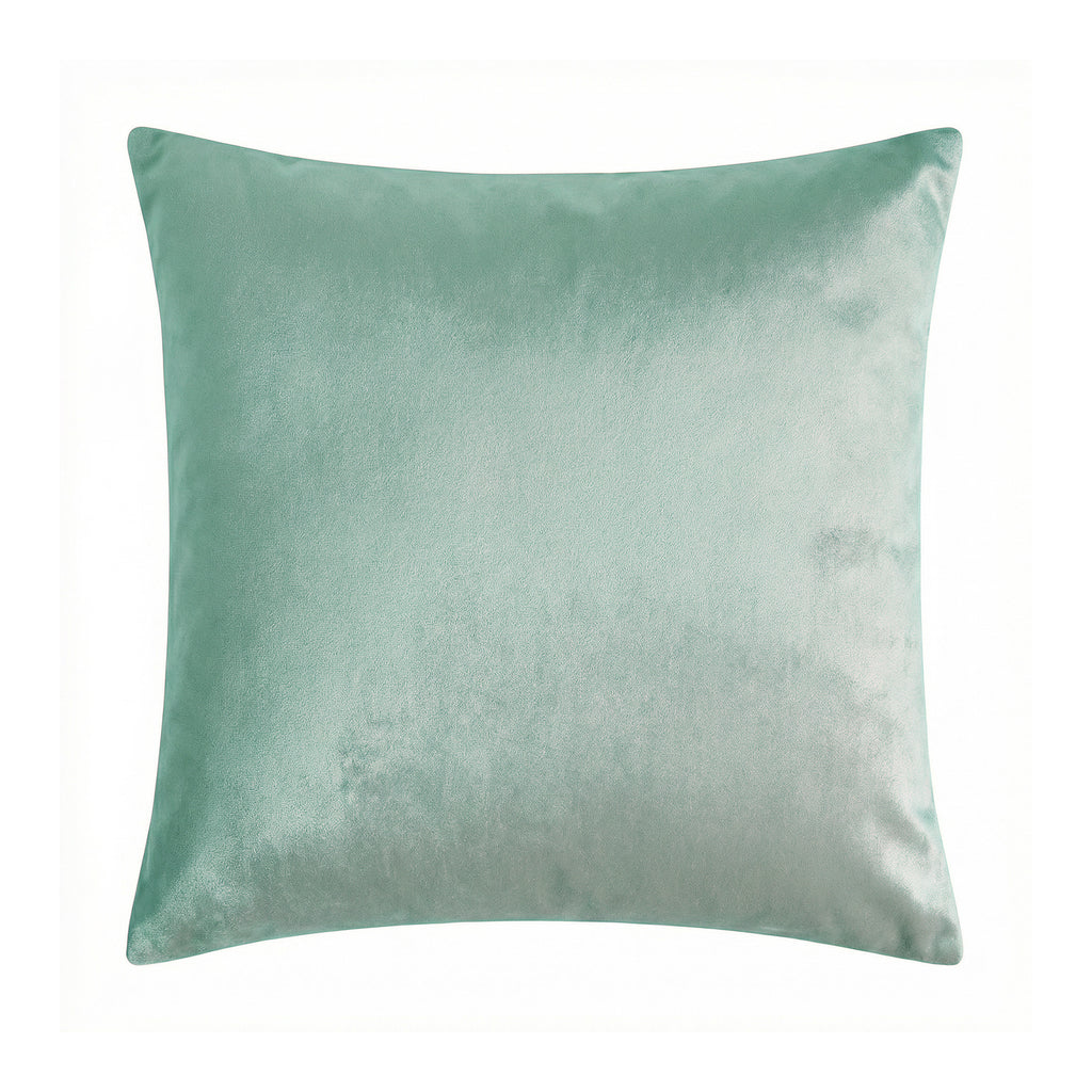 Deconovo Housse de coussin en velours néerlandais, coloris vert clair, 50 x 50 cm, 1 pièce