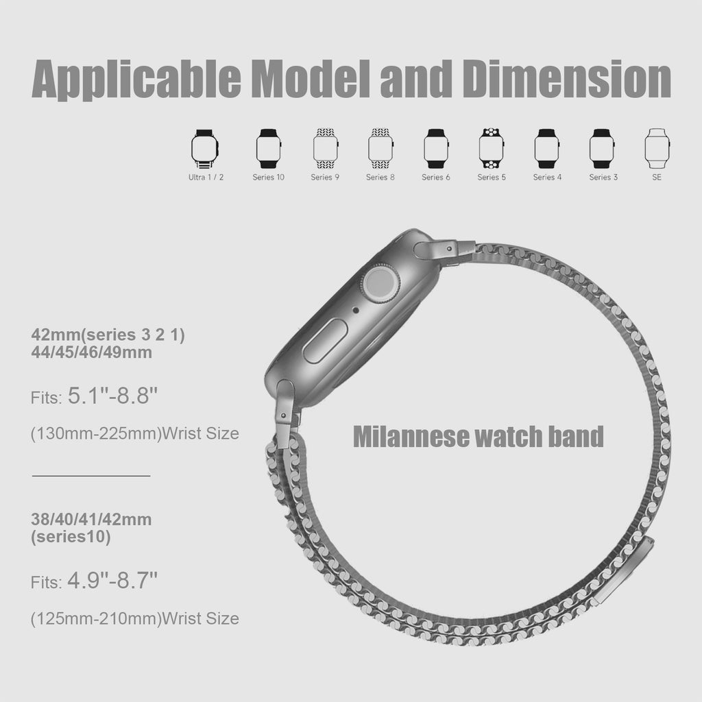 APPLE Bracelet milanais pour Apple Watch, 42/44 mm - Argent