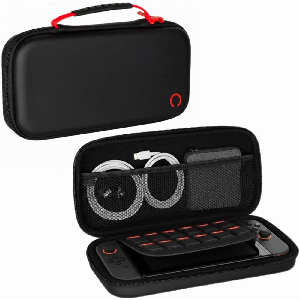 Konix Housse de protection et transport Carry Bag console Nintendo Switch 2 - Filet rangement accessoires - 8 compartiments jeux - Noir