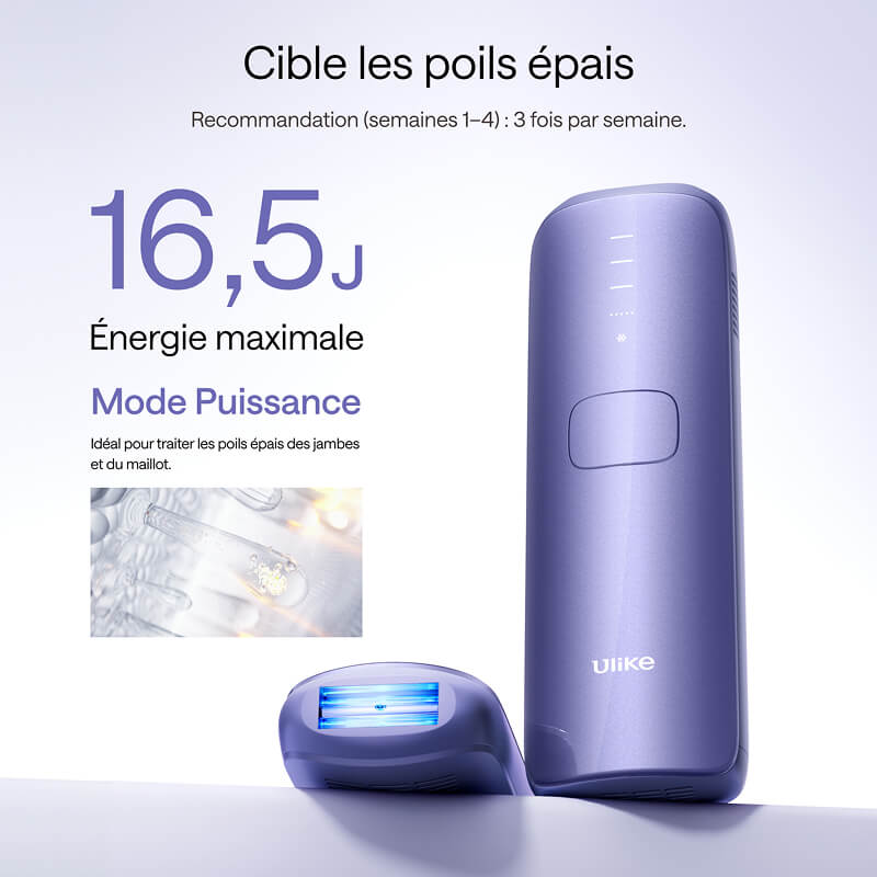 Ulike Air 3 appareil d’épilation à lumière pulsée (IPL) pour le visage et le corps, à utiliser à domicile, alternative à l’épilation au laser, avec système de refroidissement Sapphire Ice pour des résultats indolores et durables, violet foncé