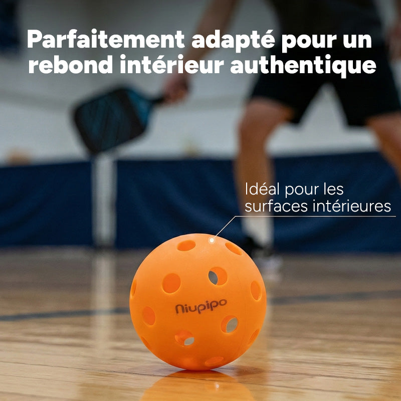 NIUPIPO Lot de 6 balles de pickleball en TPE de haute qualité et durable pour intérieur - Ø 74 mm