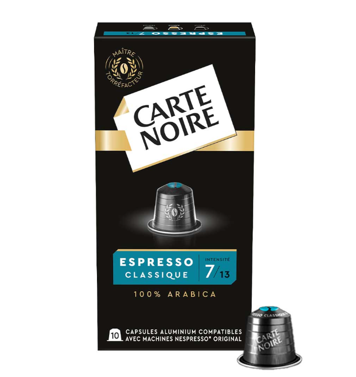 CARTE NOIRE - Café Espresso CLASSIQUE N° 7 - 10 Capsules Aluminium