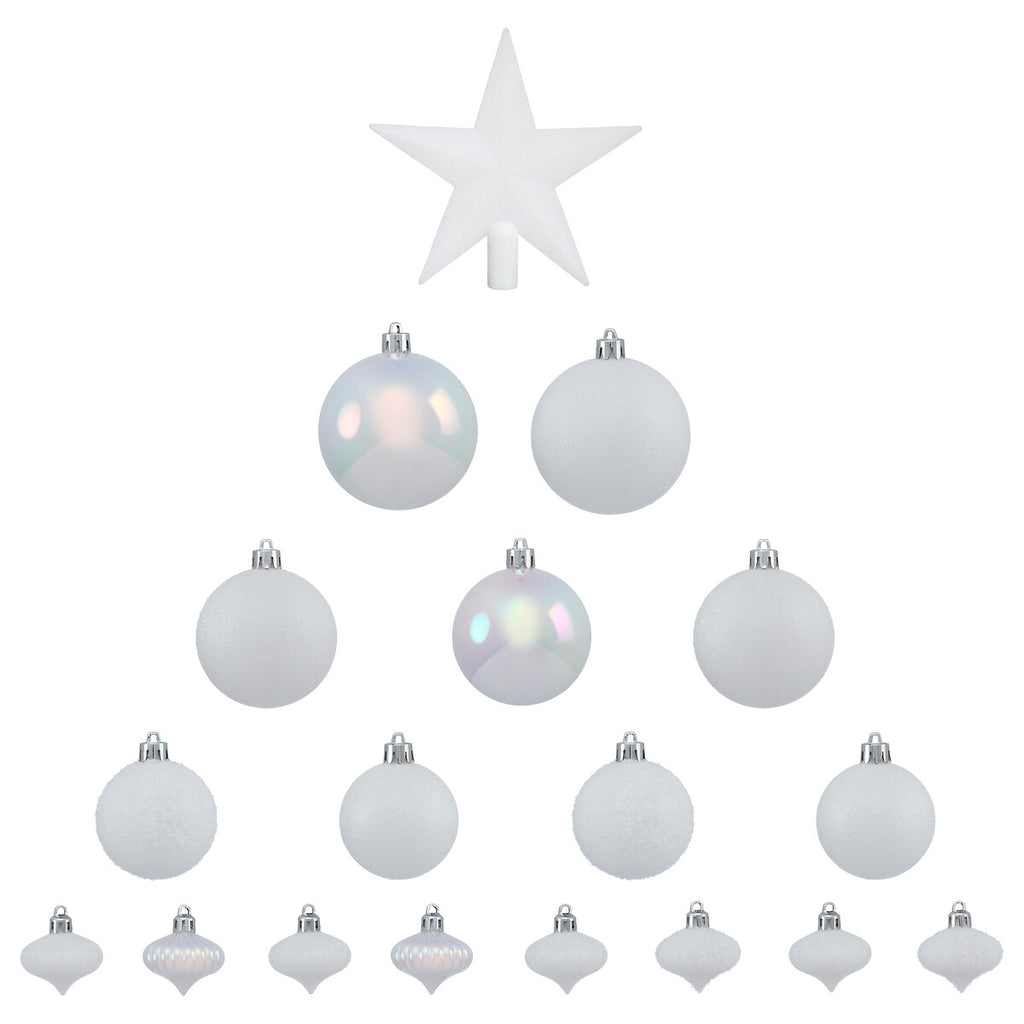 Lot de 18 Boules de Noël Blanches