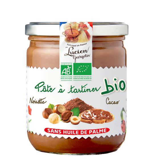 LUCIEN GEORGELIN Pâte à tartiner bio noisette et cacao - 400 g