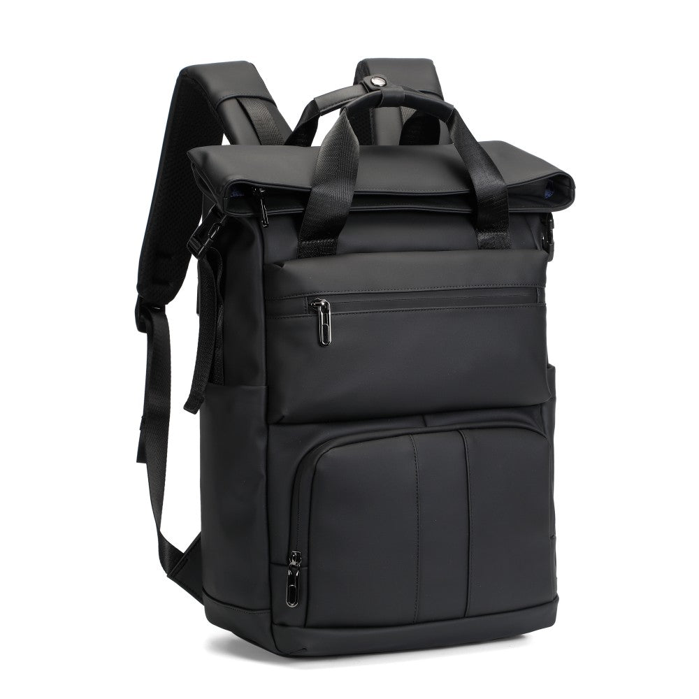 Sac à dos ordinateur portable 15,6 pouces à rabat supérieur déperlant grande capacité sac à dos multi-poches pour voyage trajet quotidien