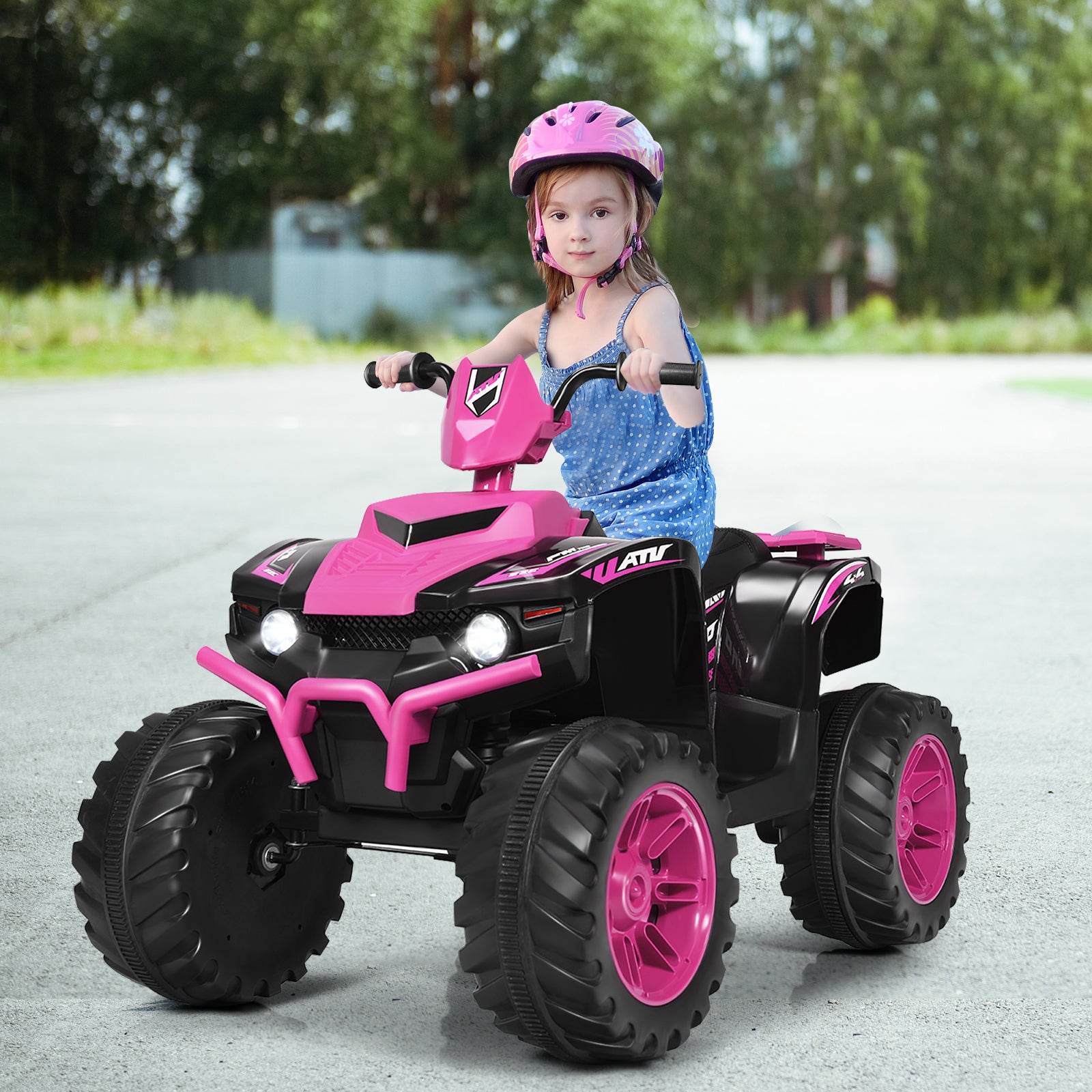 Quad électrique pour enfants, avec batterie et éclairage LED