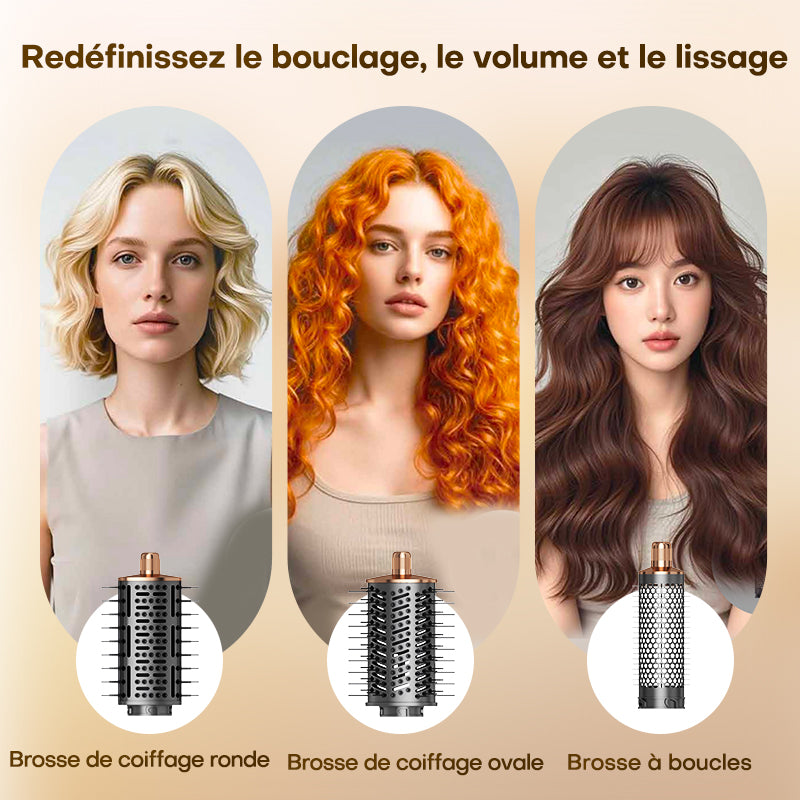 Uniorange M8 Sèche-cheveux et appareil de coiffage à air chaud 8-en-1, 1 400 W, Moteur 110 000 tr/min, 200 millions d'ions négatifs, Bouclage automatique