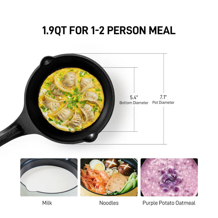 BUYDEEM Casserole en fonte d'aluminium antiadhésive, 1,9 L
