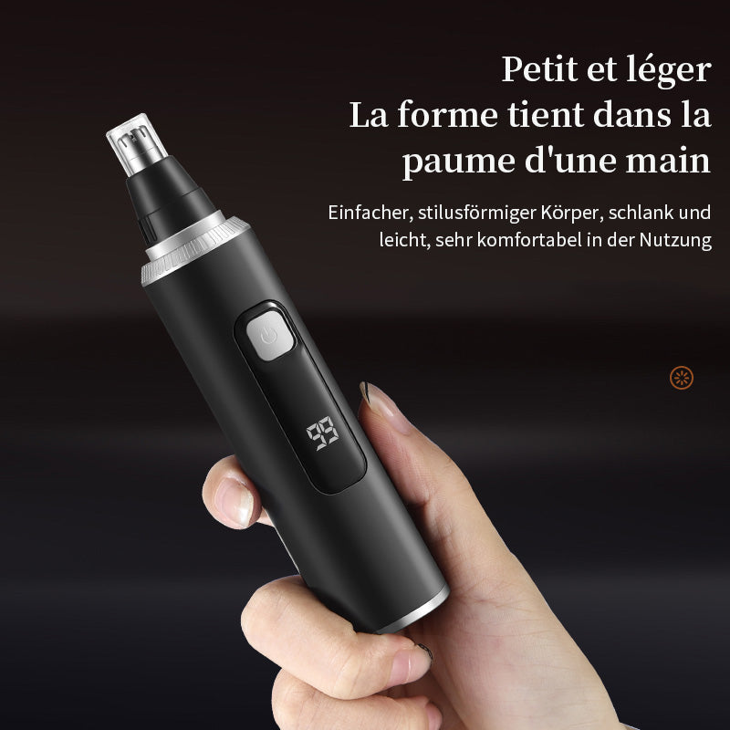Sparoma Tondeuse pour poils oreilles et nez 3-en-1 – Écran LED | Moteur haute vitesse 8500 tr/min | Étanche IPX7 | Rechargeable Type-C