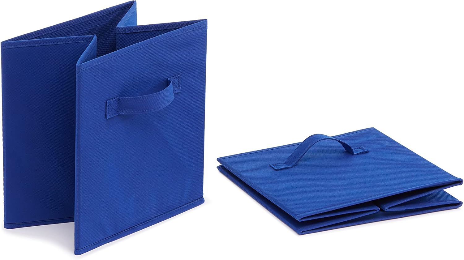 ANQI Lot de 6 bacs de rangement cube pliables avec poignées en tissu Bleu Marine - 26,5 x 26,5 x 28 cm