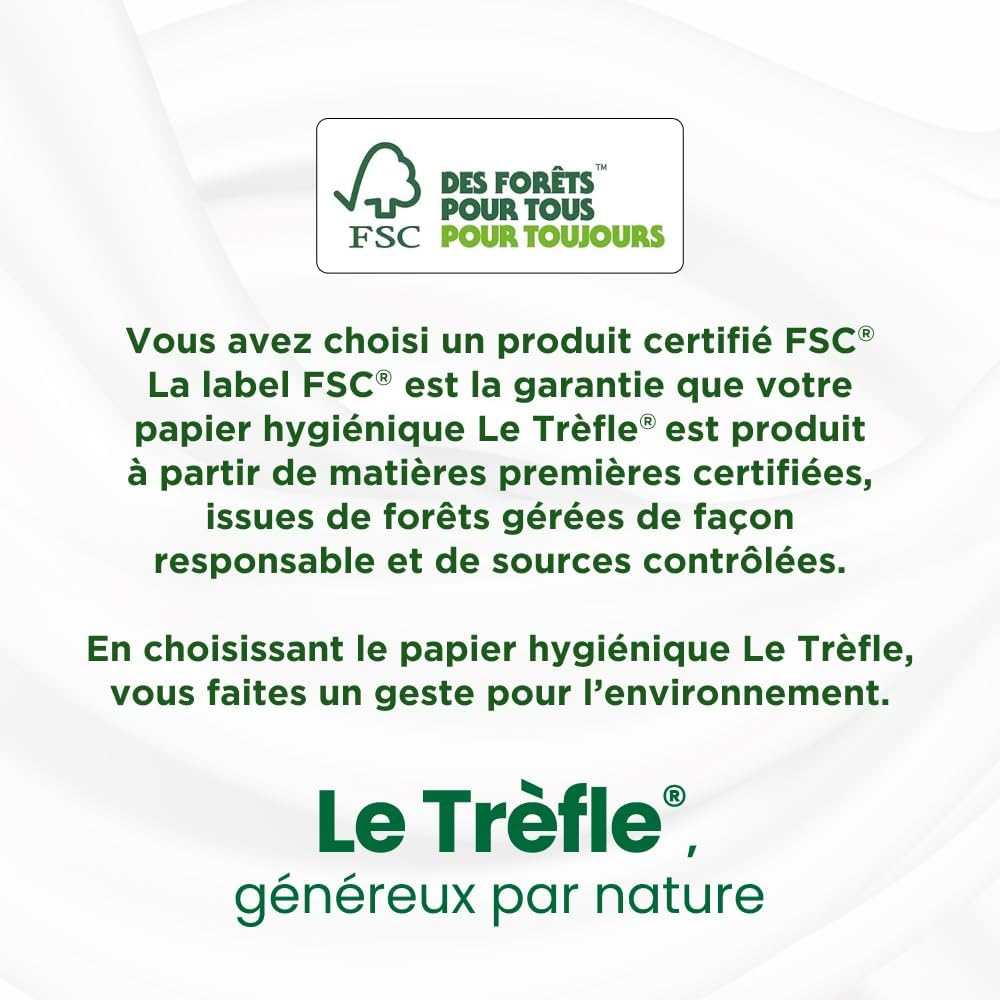 LE TREFLE Papier toilette Douceur de Bambou maxi rouleaux 8 rouleaux (2 x 4)