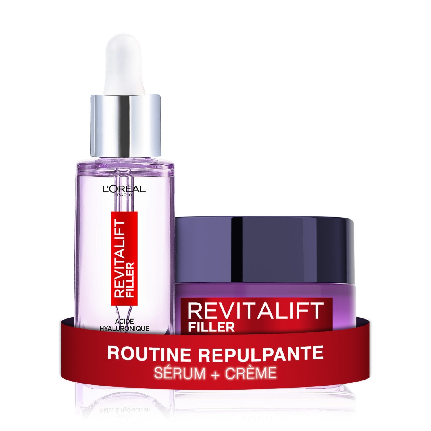 L'Oréal Paris Revitalift Filler Coffret Routine Anti-Âge, Sérum Repulpant à l'Acide Hyaluronique 30 ml + Soin de Jour Volumateur 50 ml