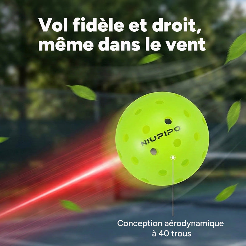 NIUPIPO Lot de 12 balles de pickleball en PE pour extérieur – 74 mm