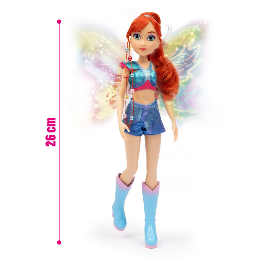 Winx Club Poupée articulée Winx avec ailes lumineuses, 26 cm, Modèle Bloom, 3 ans et plus, WNX781