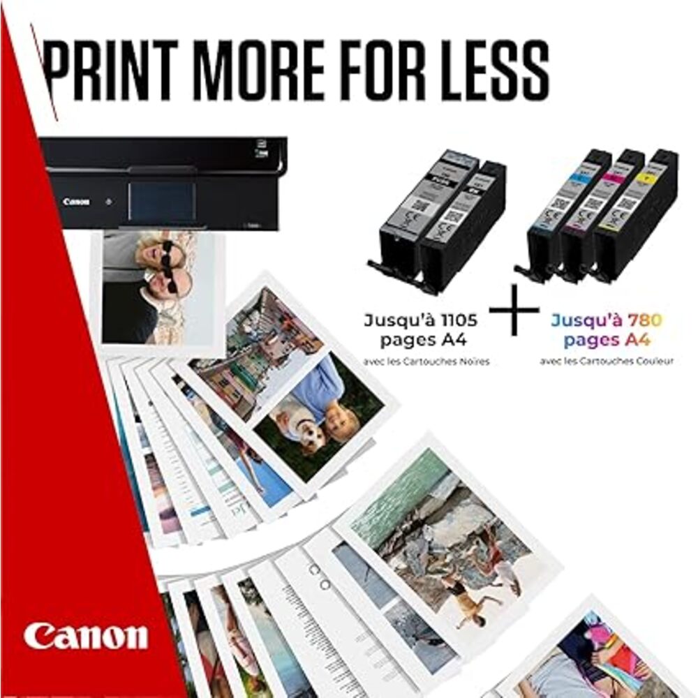 CANON 2078C008 Lot de 5 cartouches d'encre 2 x noir + cyan, magenta, jaune