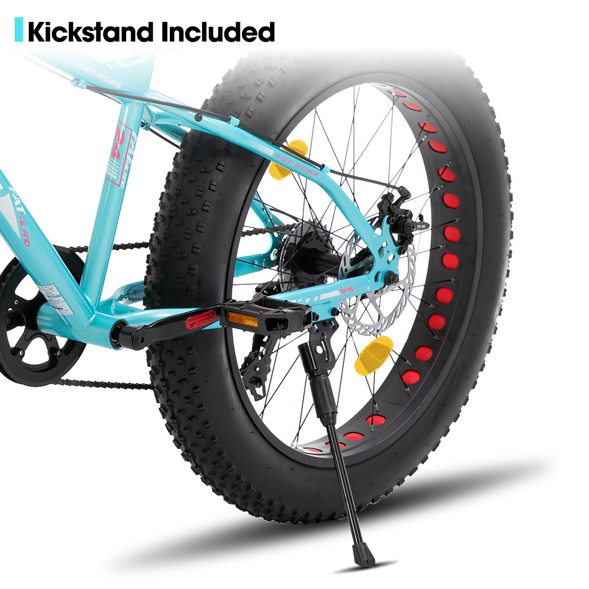 Hanland Roon VTT pour enfants avec 7 vitesses Shimano, double frein à disque et pneus larges 60 cm - Vert