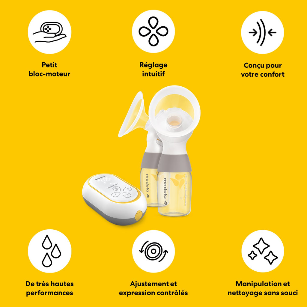 MEDELA Freestyle Mini Hands-Free Classic - Tire-lait électrique double, coquille 24 mm
