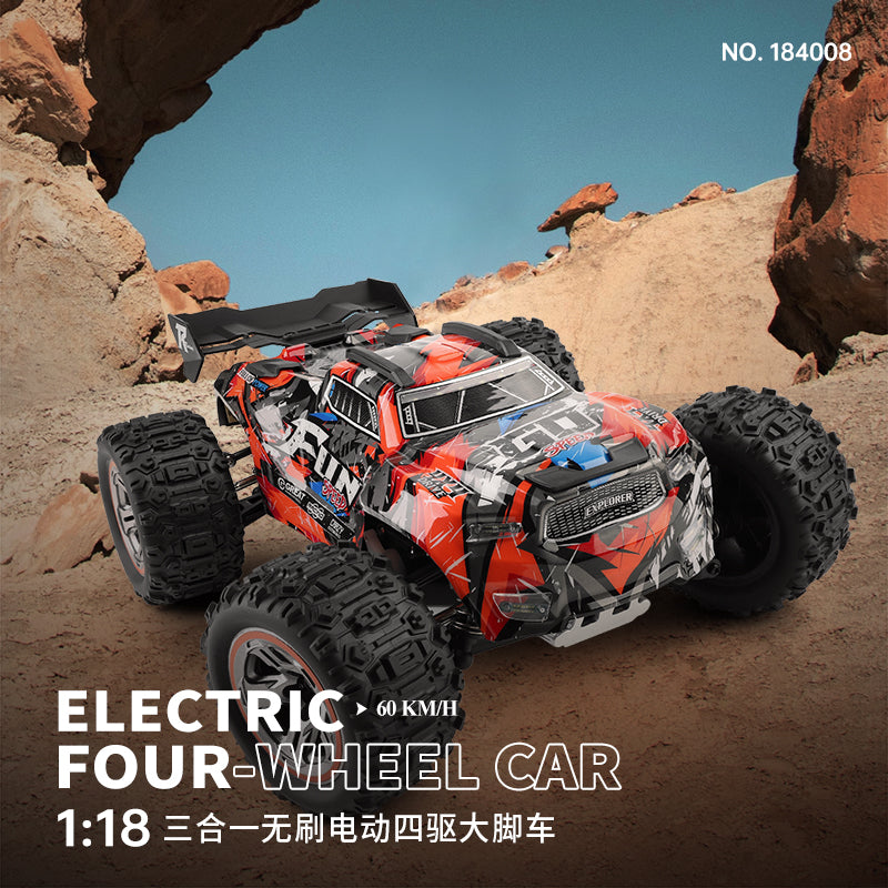 Voiture tout-terrain 4x4 brushless 3-en-1 à grande taille échelle 1:18