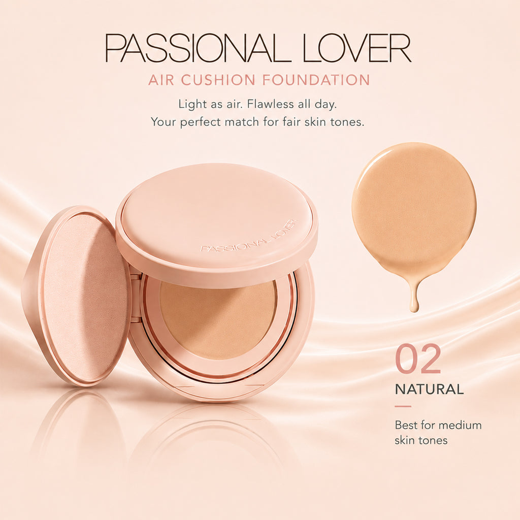 Passional Lover Fond de Teint Coussin 2.0 Anti-Transfert 02 Naturel Format Complet 14 g