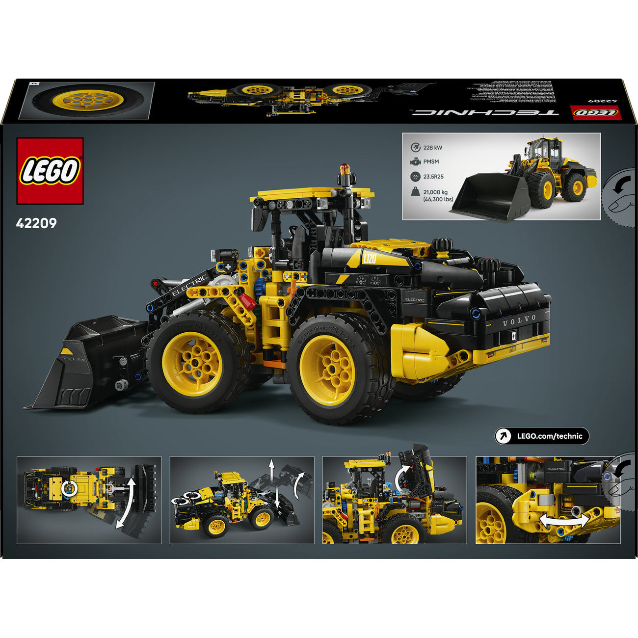 LEGO Technic 42209 Volvo L120 Set de Construction Chargeuse sur Pneus Électrique