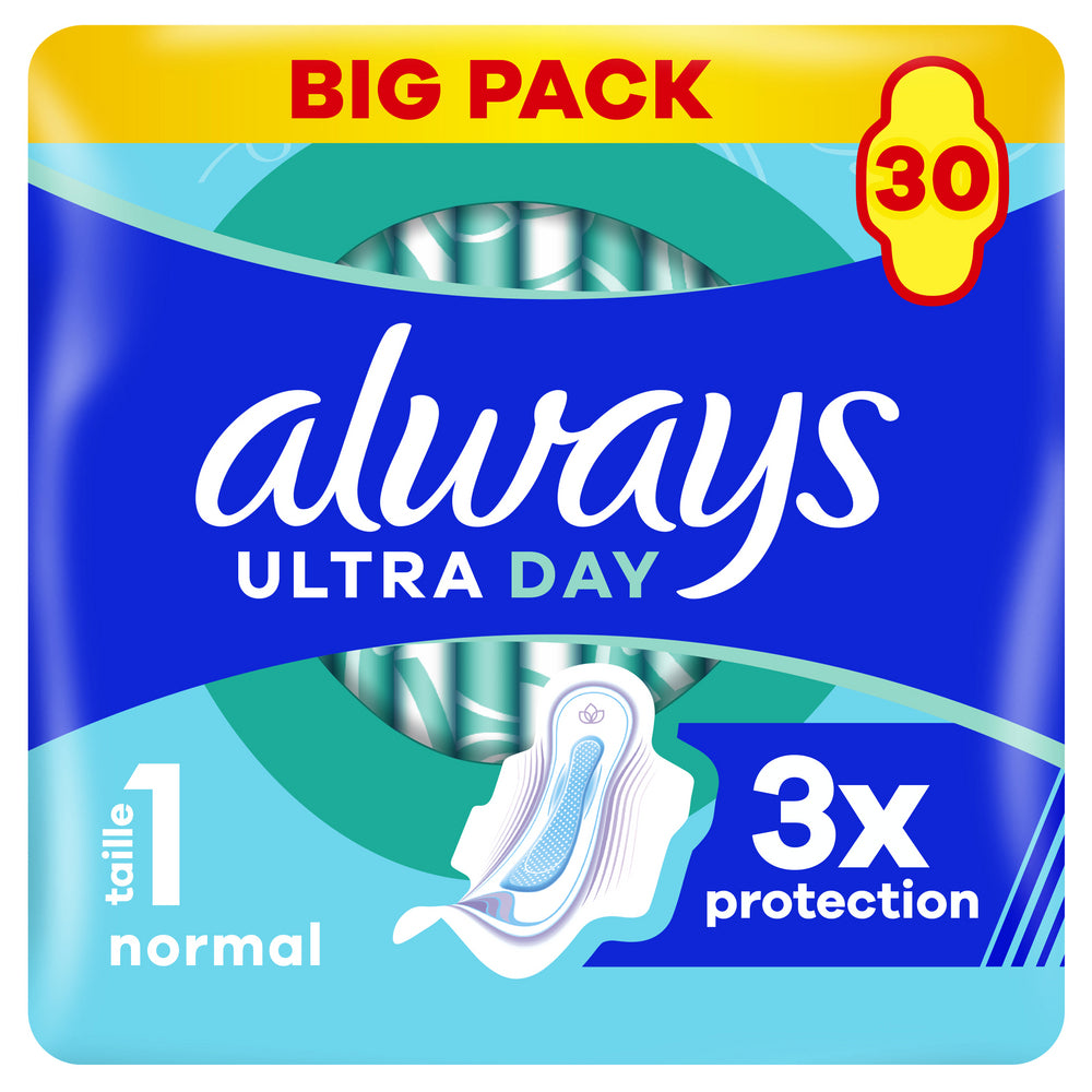 Always Ultra Day Serviettes Hygiéniques Avec Ailettes Flux Normal Taille 1 - 30 Unités