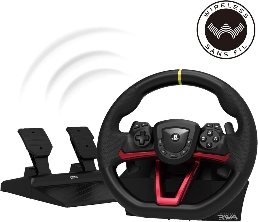 Hori Volant de course sans fil Racing Wheel Apex PC, PS4 et PS5 - Pédales incluses - Licence officielle Sony - Noir