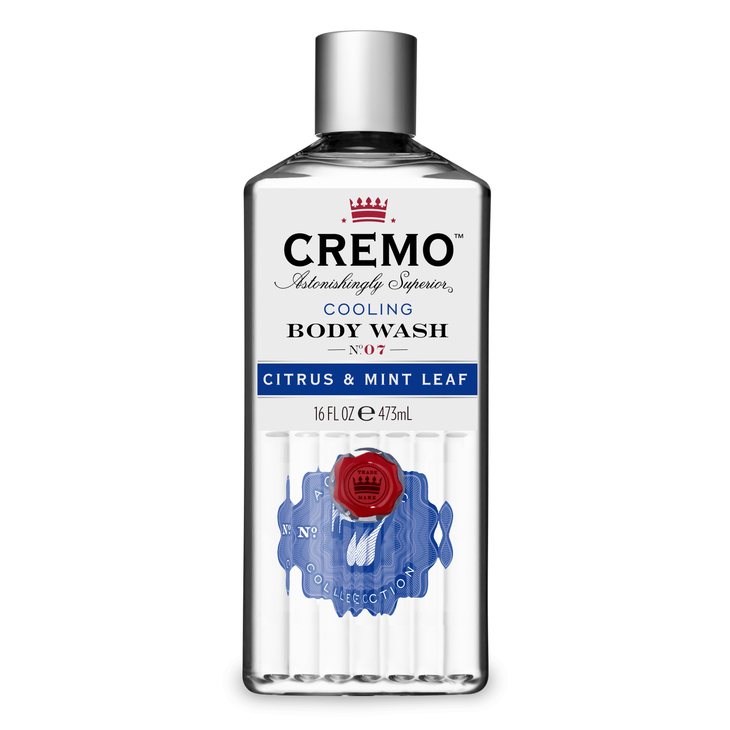 CREMO Agrumes & Feuilles de Menthe - Gel Douche Cooling - Énergisant & Rafraichissant - 473 ml