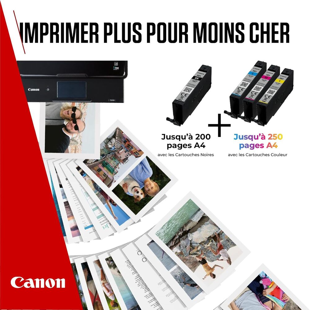 Canon 2103C006 Cartouches d’encre originales, Noir, Cyan, Magenta, Jaune (Lot de 4)