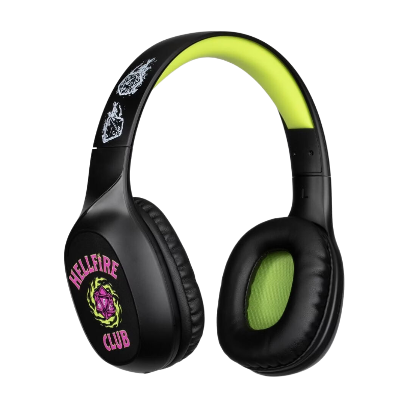 Konix Stranger Things Casque audio supra-auriculaire sans fil Bluetooth 5.3 PC, smartphones, tablettes - Microphone - Autonomie 30 h - Noir et jaune