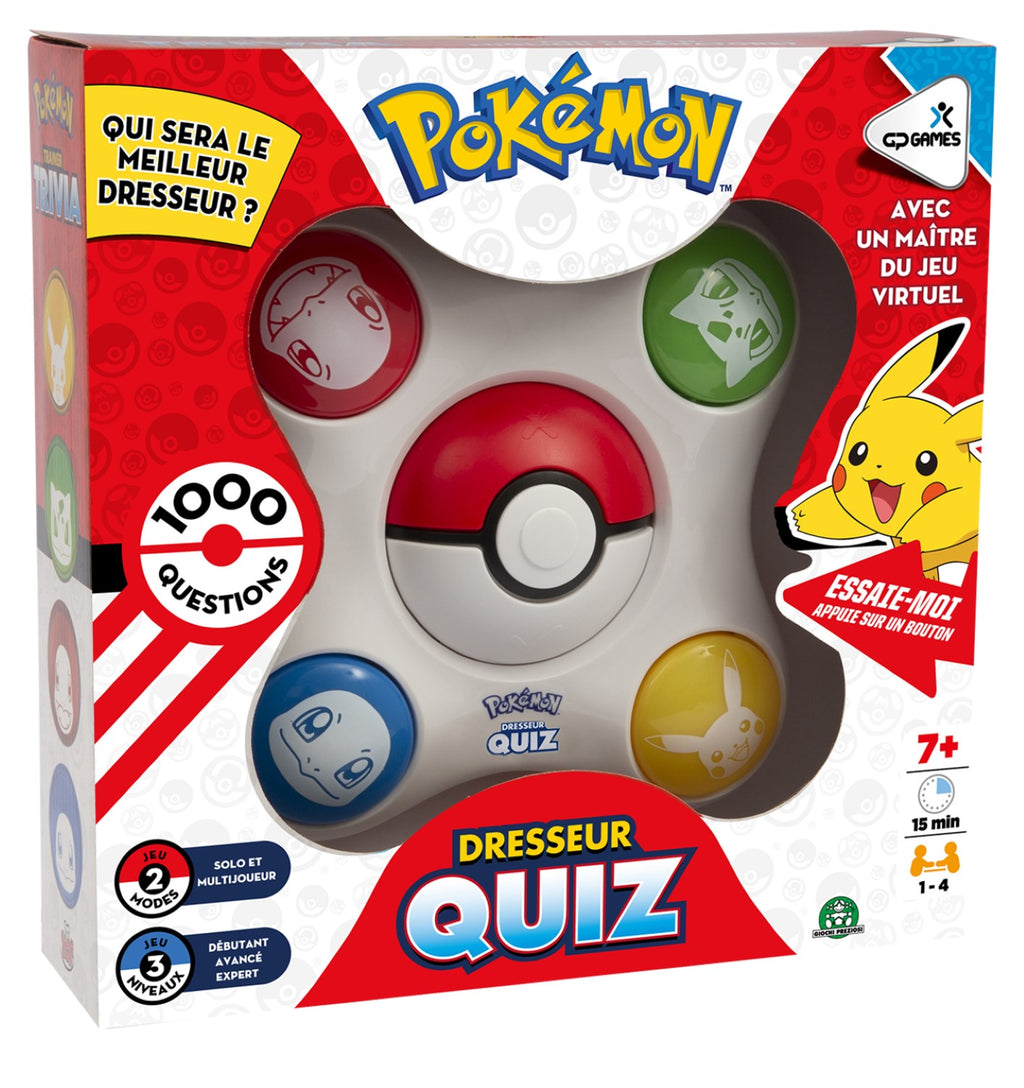 POKEMON Pokémon - Dresseur Trivia, Jeu de société ludique et dynamique, Teste tes connaissances Pokémon, Jusqu'à 4 joueurs, Pour les enfants dès 7 ans, PKE68